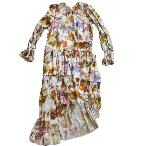 ZIMMERMANN Tempo Asymmetric Tiered Ruffle Dress Size 0 Artsy Boho Chic Flirty - Picture 2 of 9